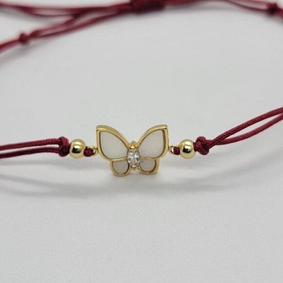 Delicate Butterfly Bracelet – 925 Silver with Adjustable Cord - Picture 4 of 5